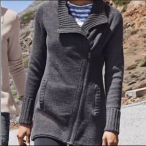 Athleta Chill Factor Sweater Coat Black